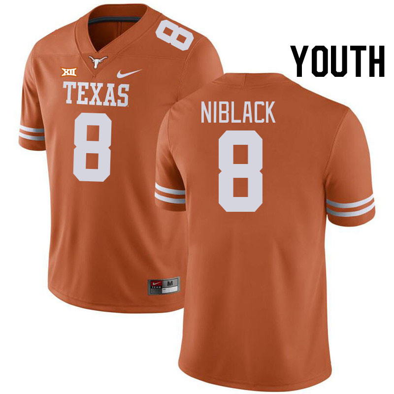 Youth #8 Amari Niblack Texas Longhorns College Football Jerseys Stitched-Orange